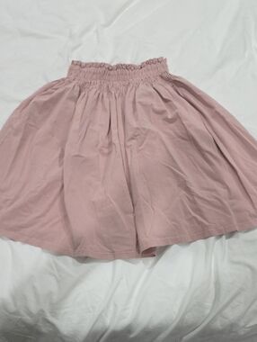 Smocked Waist Pink Mini Skirt